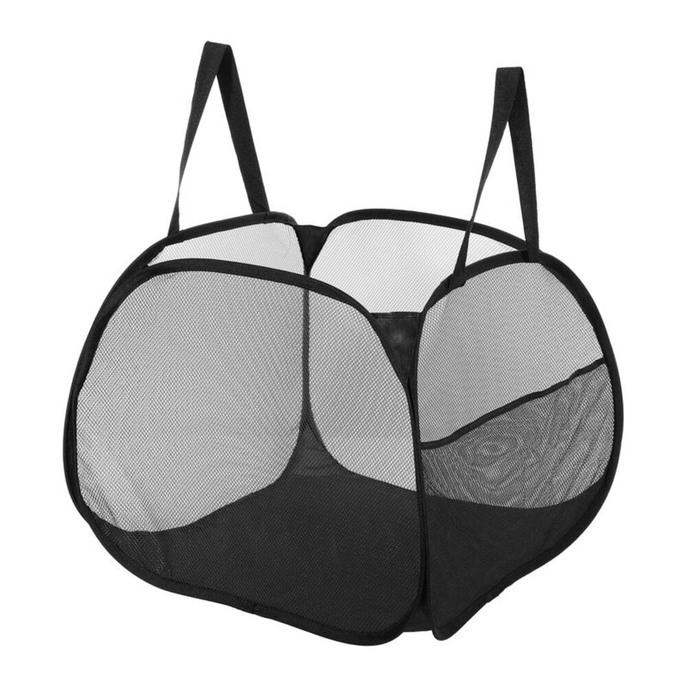 1 Pc 90L Folding Laundry Basket Portable Hamper Black